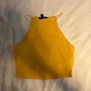 yellow tank top crop top from forever 21, size medium